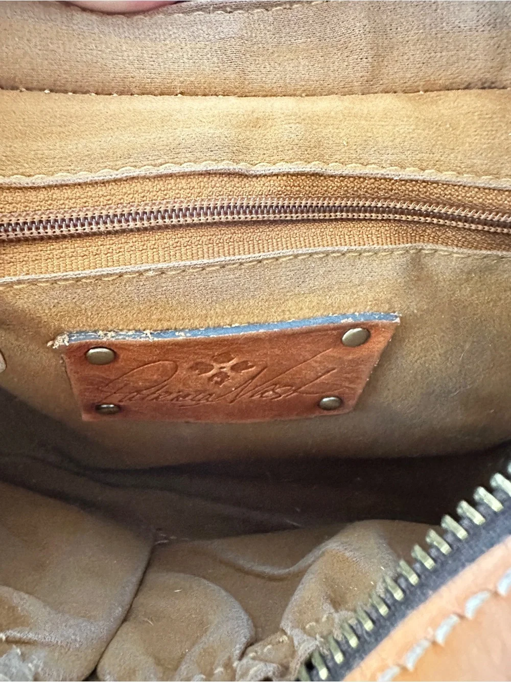Patricia Nash Cognac Leather Messenger Crossbody